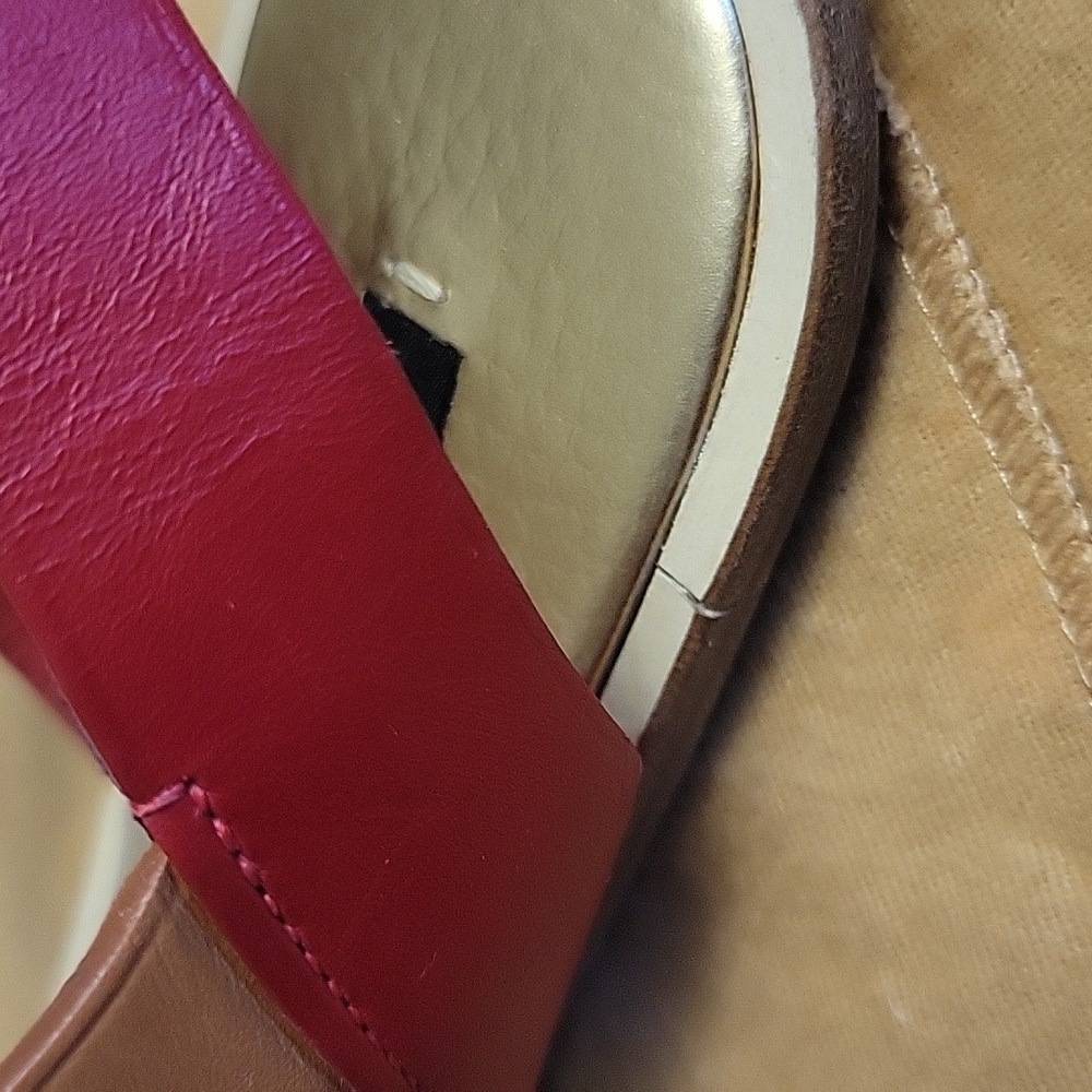 Louis Vuitton Red and Tan Leather Sandals - Picture 10 of 15
